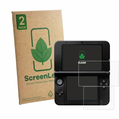 ScreenLeaf Schutzfolie für Nintendo 3DS XL SPM7800 | 2 Stück Transparenter Displayschutz Made in Germany Klare Displayschutz-Folie Kratzfest