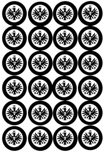 24 Muffinaufleger ca. 4,5 cm zum selbst ausscheiden, Cupcakes Muffinsbild Geburtstag Fondant Motiv: Fussball Frankfurt Nr. 4