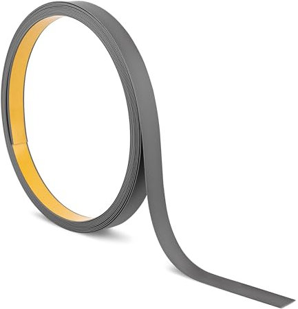 Quest Barre plate en plastique autocollant - Longueur : 10 m - Profilé en PVC pour la construction et la décoration (gris foncé, 10 m x 40 mm)