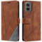 Huzhide for Motorola Moto G55 Case, Shockproof Premium Leather Stand Notebook Wallet Phone Case Flip Folio TPU Bumper Magnetic Protective Cover for Moto G55 5G with Card Holder Photo Slots, Brown
