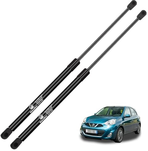 2X Heckklappendämpfer für Nissan Micra Mk4 K13 2010-2016 für #904513HN0A | Gasdruckdämpfer Schwarz Gasdruckfeder Heckklappe Gasfeder Kohlenstoffstahl Kofferraum Dämpfer
