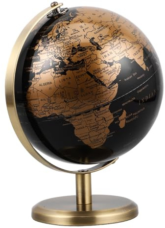 YARNOW Rotierender antiker Globus, 19 cm, europäischer Luxus-Schreibtisch-Ornament, Vintage-Weltkugel für Zuhause, Büro, pädagogische Geographie-Dekoration