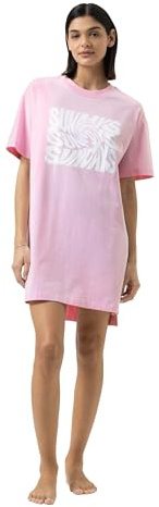 Mey Damen Kurzarm Nachthemd Baumwolle Serie Solid Love | Statement-Piece, Sleepshirt mit auffälligem Frontprint, Grafischer Schriftzug, Kurzarm, Gerader Schnitt, Gr. XS-XXL