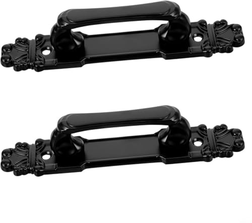 Lot de 2 poignées de porte de grange en métal pour armoire coulissante en bois, verre, aluminium, intérieur et extérieur, noir