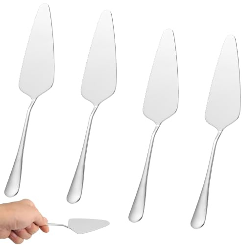 Peygre 4 Piezas Palas para Pastel de Acero Inoxidable, Plateado