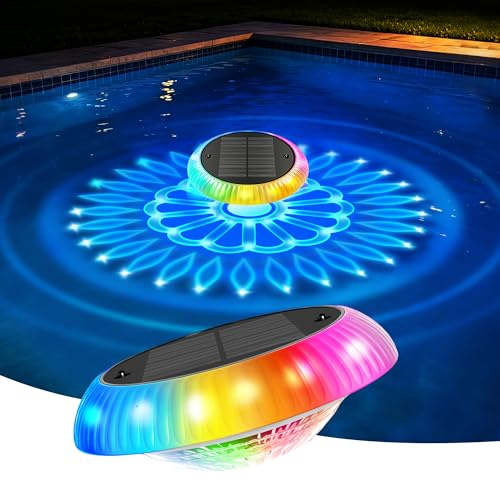 iseeway Lumière Piscine Solaire Flottante avec Télécommande, 16,3 cm