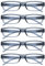 The Reading Glasses Company OPULIZE ACE Lesebrille für Damen und Herren - 5er-Pack - Schmaler Rechteckiger Rahmen - Komfort Federscharniere - Kratzfest - Grau +2.50