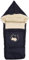 Winter Fußsack für Kinderwagen Babyschale Schlittensack Lammwollesack Baby Fußsack Kuschelsack Winterfußsack 40 x 90/110 cm (DUnkelblau)