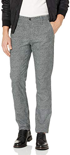 AG Adriano Goldschmied Mens The Marshall Slim Fit Stretch Moleskin Chino Pant, Civil Herringbone Pure Black, 36