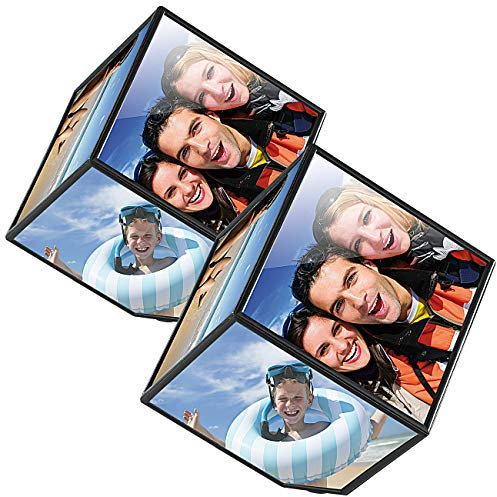 Your Design Bilderrahmen: 2er-Set selbstdrehender Fotowürfel für je 6 Bildmotive (Bilderrahmen Würfel, Foto-Würfel, Drehteller)
