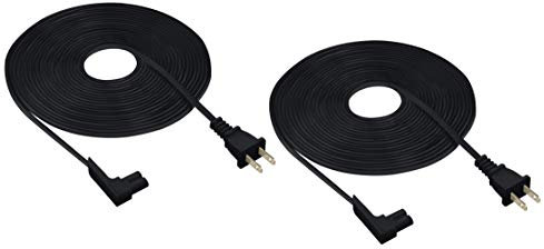 Vebner 25-Foot 2-Pack Power Cord Compatible with Sonos One, Sonos One SL, Sonos Play-1 Speakers - Power Plug Cable (Extra Extra Long, Black)