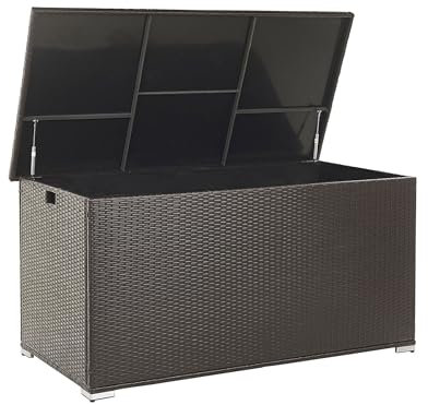 Beliani Praktische Auflagenbox Rattan 770 L 155 x 75 cm braun Modena