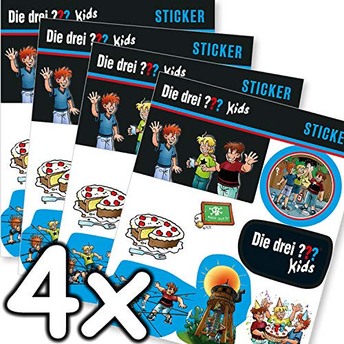 32-teiliges Sticker-Set * DIE DREI ??? KIDS * für Kindergeburtstag und Mottoparty | Kinder Aufkleber Detektive Party Set