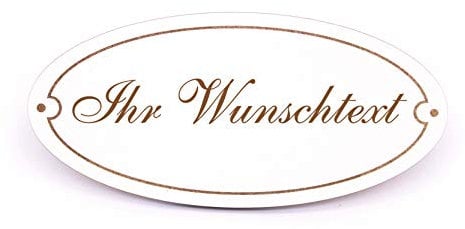 Dekolando Schild Türschild Oval - Wunschname Wunschtext - weiß selbstklebend personalisiert 15x7cm