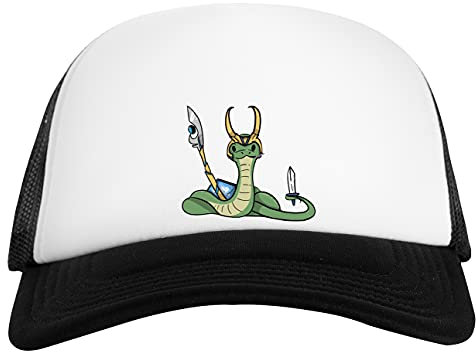 Loki Schlange Mit Krone Weiß Schwarz Unisex Baseball Cap White Black