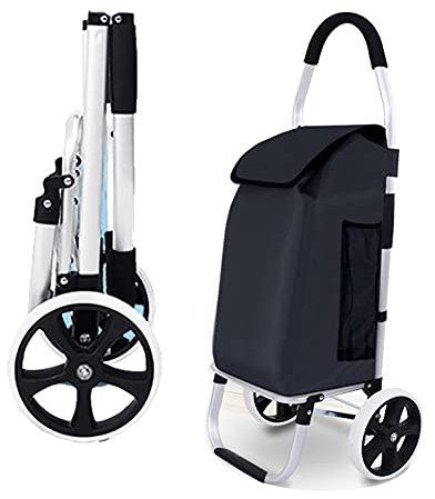 Carrello Portaspesa 2 Ruote Grandi Trolley Silenzioso Rimovibile 40L Robusto 40Kg Pieghevole con Copertina Impermeabile Borsa Staccabile con Base Carrello per Il Trasporto Viaggio Picnic + 2 Corde