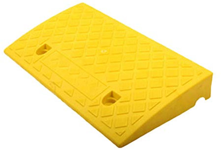 bluesa Bordsteinrampe 11cm Hoch Rampe, Leichte Tragbare Auffahrrampen Plastik, Schwellenrampe Auto Auffahrhilfe Für Auto Autoanhänger LKW Fahrrad Motorrad, 50x27x11cm, Gelb