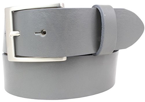 BELTINGER Hochwertiger Gürtel mit Edelstahl-Gürtelschnalle aus Vollrindleder 4 cm | Jeans-Gürtel für Damen Herren 40mm | Vollleder-Gürtel | Dunkelgrau 105cm