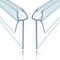 Shower Screen Seal Strip, 4-6mm Glass Thickness Shower Door Seal Strip Replacement with Adjustable Length of 90cm Effectively Stop Water Flow Leaks Wide Sides Create Water Barrier for 10-20mm Gap 2PCs