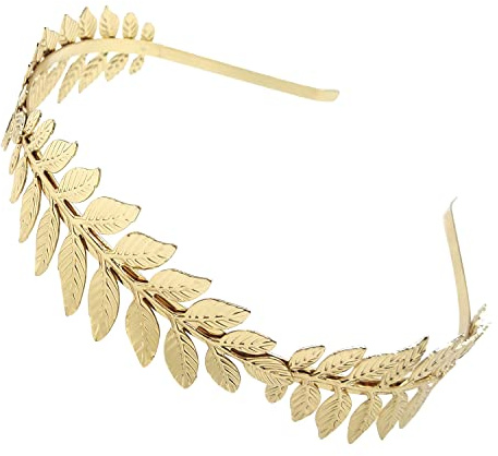 ALLY-MAGIC Gold Leaves Headband Roman Leaf Crown Greek Leaf Headband Goddess Tiara Girls Bridal Headbands Laurel Leaf Headdress Boho Headpiece Hairband for Wedding Party Dancing Party Show Y2-YZFG