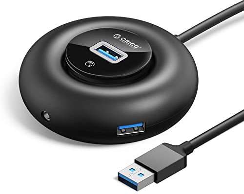 ORICO USB Hub 3.0 Usb Splitter 4 Port Extention for Laptop 0.3M Cable with 3 USB 3.0 5Gbps 2 IN 1 Audio for Windows, Mac OS and Linux