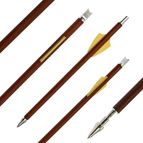 BSW - BogenSportWelt 6er Pack - Carbonbolzen in Holzoptik - 7,5 Zoll - handgefertigt - für Cobra System Adder, R9, R10 - Armbrustbolzen (Gold)