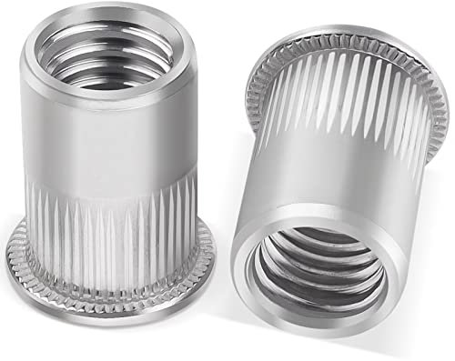 10 dadi rivetti M12, dadi a manicotto Leryati, in acciaio inox A2 V2A, rivettati a testa piatta rotonda Rivet Nutsert, set di dadi rivetti utilizzati per piastre metalliche, tubi, ecc.