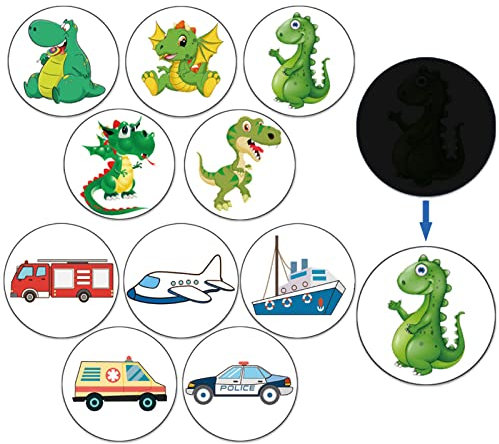 MSKS 10 Pieces Reusable Potty Training Chart Stickers for Boys and Girls - Fun Toilet Training Reward Chart with 10 Patterns, Dinosaur, Car, Plane, and More