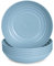Juego de 6 Piezas de Vajilla Classic en Plástico Duro Reutilizable e Irrompible para Fiestas y Eventos. Azul (Semi-Hondos 19 cm)