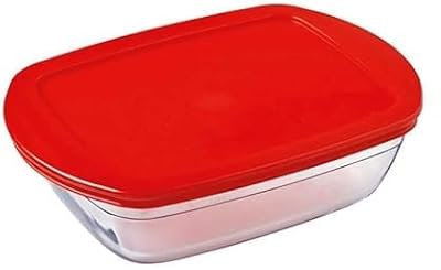 Fiambrera Rectangular con Tapa Ô Cuisine Cook & Store Rojo 1,1 L 23 x 15 x 6,5 cm Silicona Vidrio (6 Unidades)
