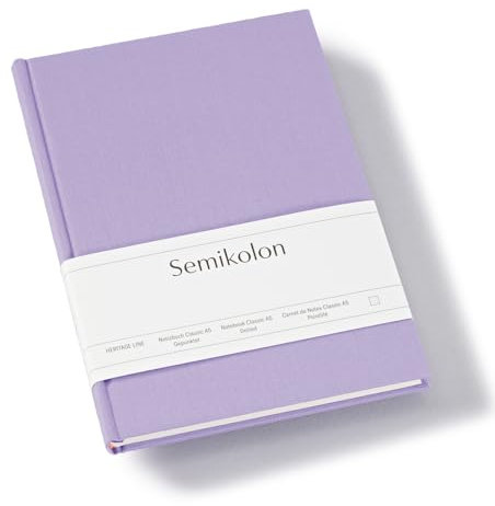 Semikolon 370053 Notizbuch Classic A5 dotted - 176 Seiten, cremeweißes Papier - Lesezeichen - lilac silk lila