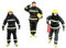 JISADER 3 Stück Miniatur-Feuerwehrfiguren Tiny People Modell Diorama Actionfiguren für Puppenhaus, 72.