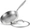 LOLYKITCH 10-Inch Tri-ply Stainless Steel Frying Pan with Lid,Skillet,Induction Cooking Pan,Heavy Duty,Dishwasher and Oven Safe,Riveted Handle.