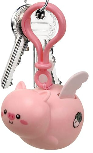 Anulely Schwein-Schlüsselanhänger für Rucksack, Schwein-Schlüsselanhänger,Tierische Rucksack-Schlüsselanhänger mit Kordelzugflügeln | Tier-Rucksack-Schlüsselanhänger, Pull-String-Schlüsselanhänger