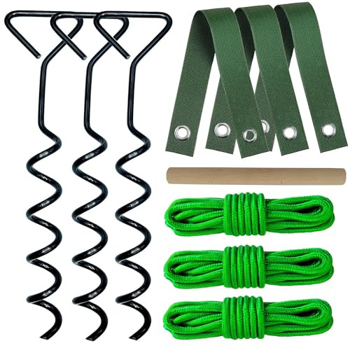 Baumpfähle und Stützen für anlehnende Bäume, spiralförmiges Baumpfahl-Set, robust für junge Bäume, Glättung, Garten-Metallpfähle gegen starken Wind im Freien