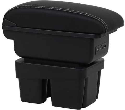 OYHCM Accoudoir Centrale pour VW Golf 7 Mk7 2014-2019, Rangement Intégré, Cuir Noir, Facile à Installer, Accessoire Intérieur Voiture