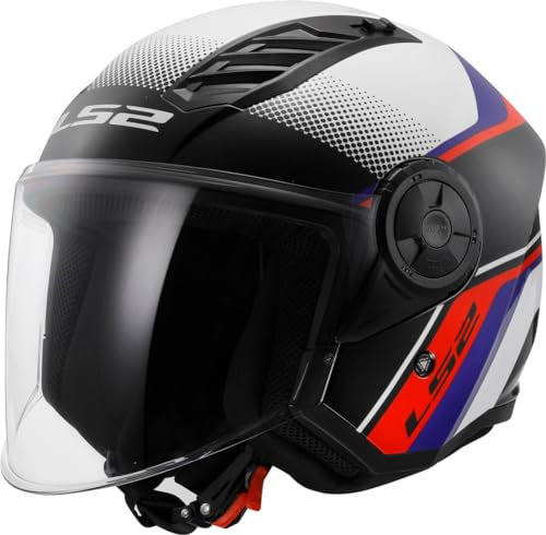 LS2, Jet-Motorradhelm AIRFLOW II Rush white blue red, L