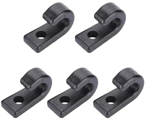 Gasea 50Pcs J Hook Nylon Lashing Hooks Portative Tie Down Hook Accessories for Kayak Canoe Cord Canoes Boats Water Sports