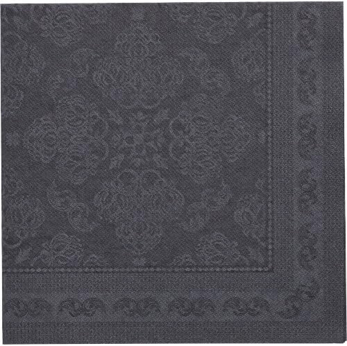 50 Servietten ROYAL Collection 1/4-Falz 40 cm x 40 cm schwarz Arabesque