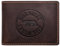 Hill Burry Herren Ledergeldbörse | Geldbörse aus echtem Leder | Echtleder Männer Geldbeutel | schlanke Vintage Brieftasche | Großes Portemonnaie mit RFID-Schutz - Querformat (Brown)