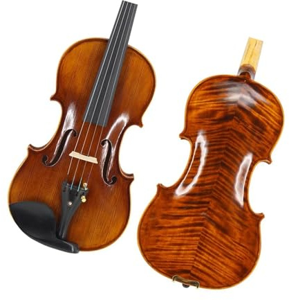 Geigen Handgefertigte Violine in voller Größe Lack natur geflammter Ahorn antike Fichtenplatte Ebenholz ausgestattete Violine 4/4