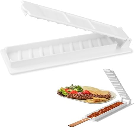 VZU Kebab Press Maker, Plastic Kebab Maker Machine, Meat Skewer Mold, Manual Portable Kabob Maker Press for Barbecue Party and Outdoor Activities