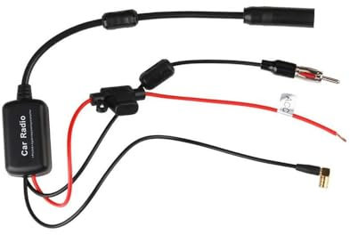 SIGANDG Car Radio Antenna Amplifier,3-in-1 DAB AM FM,Radio Signal Amplifier Booster,Antenna Signal Amplifier Adapter for Car Audio Radio Stereo Receiver