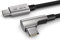 Cavo di ricarica da 0,2 m, 100W Power Delivery, cavo da USB C a USB C, USB 2.0, elegante spina angolata, guaina in tessuto particolarmente flessibile in nero