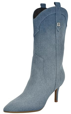 GUESS Stivali Wurlie a metà polpaccio da donna, Denim blu medio 420, 37 EU