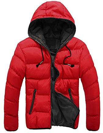 Duohropke Chaqueta acolchada para hombre de 2 tonos, chaqueta de protección contra la intemperie, chaqueta acolchada de corte ajustado, chaqueta de entretiempo, chaqueta cálida de invierno, chaqueta