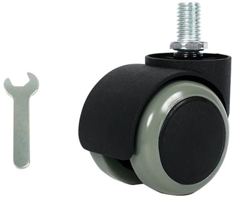 Universal Caster Wheels for Swivel Chair, Threaded Stem Swivel Casters, Silent Rolling, for Gaming Chair, Office Chair, 5 Pack(Grey)