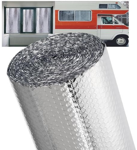 Film Réfléchissant pour Radiateur, Film Isolant pour Toit, Sol, Murs en Aluminium Double Couche Non Toxique Isolation Thermique Insonorisé(1m*10m,10MM)