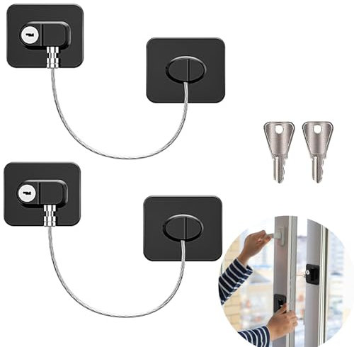 2 Stück ABS Kühlschrank Schloss für Kindersicherung zkindersicherung Schranktüren Ohne Bohren Kindersicherung Kühlschrank Kühlschrank Schließer Schloss für Schrank (Schwarz)