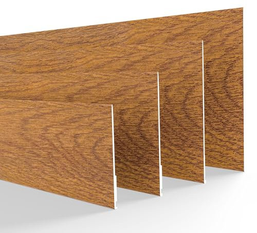 DQ-PP Baguettes de fenêtre, 5 m de long, 50 mm de large, 1,5 mm d'épaisseur, chêne doré, moulures profilées en plastique, moulures profilées